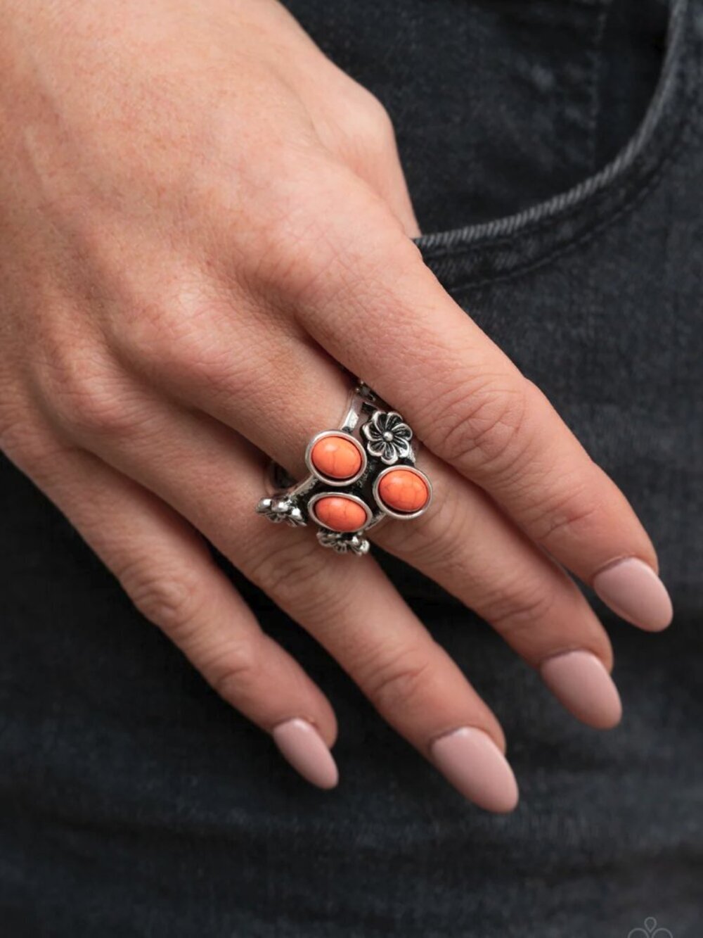 Paparazzi Jewelry Accessories - Primitive Paradise - Orange Ring - Vintage